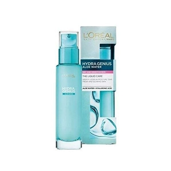 LOreal Paris Face Care Caring Hydra Genius Aloe Water Hydratant Liquide Soins Peau Sec Et Sensible 70Ml Crème Jour et Nuit