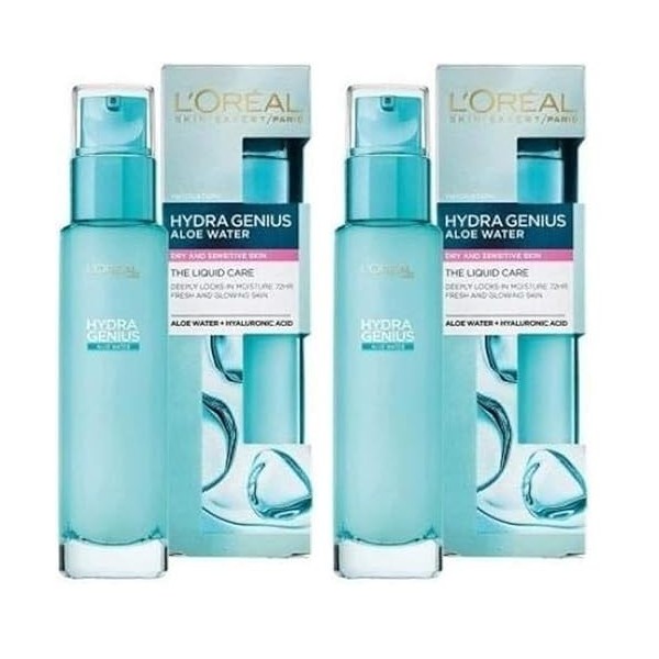 LOreal Paris Face Care Caring Hydra Genius Aloe Water Hydratant Liquide Soins Peau Sec Et Sensible 70Ml Crème Jour et Nuit