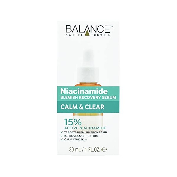 Balance Active Formula Niacinamide Sérum de récupération des imperfections – 15% de niacinamide pour une peau claire, réducti