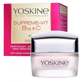 Yoskine Supreme Vit B12 + C Crème de jour anti-âge pour le visage avec lifting Chicory pour une peau éclatante à partir de 50