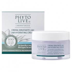 Phyto Live Laboratories Crème hydratante pour le visage 24H - Nettoyant hydratant - Amande Douce et Avoine bio - Taille 50 ml
