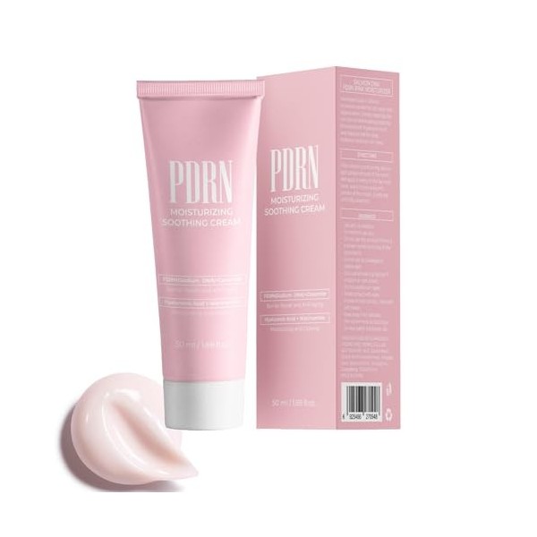 PDRN Crème hydratante apaisante 50 ml avec complexe dADN de saumon et de céramide, acide hyaluronique et niacinamide pour pe