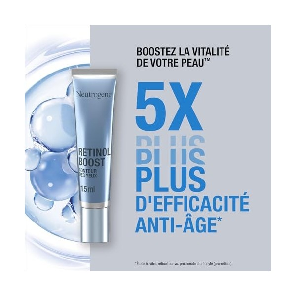 Neutrogena – Soin Anti-Âge Retinol Boost Contour des Yeux tube de 15 ml – Soin du visage pour combattre les signes de lâge