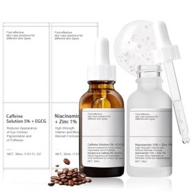 Niacinamide 10% + Zinc 1% Serum, Cafeine Contour des Yeux, Caffeine Solution 5% + EGCG, Niacinamide Serum, Visage serum Anti 