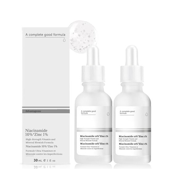 Niacinamide Serum, Niacinamide 10% + Zinc 1%, Serum Anti Tache Visage, Réduit Les Impuretés de la Peau, Réduit Pores Dilatés 