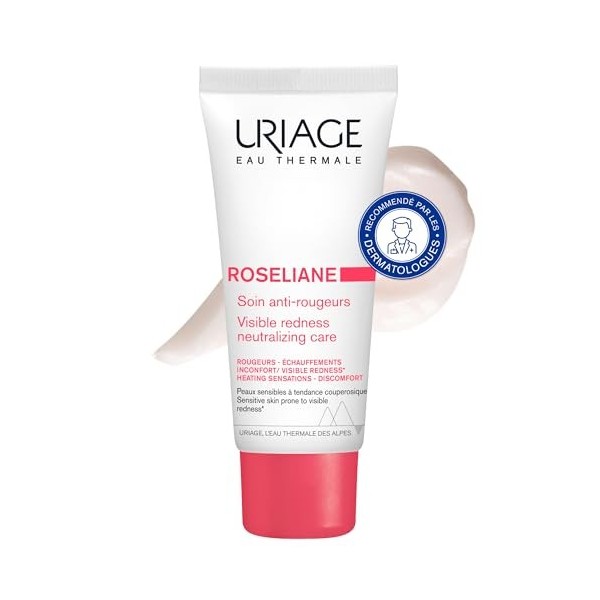 Uriage Roseliane Crème Anti-Rougeurs - Beurre de Karité, Extraits de Ginseng et dAlgues - Apaise, Hydrate, Réduit Visiblemen