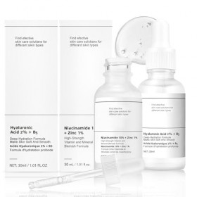Niacinamide 10% + Zinc 1% Serum, Niacinamide Serum, Acide Hyaluronique serum+B5, serum Visage Anti Imperfection, Rétrécir les