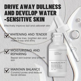 Niacinamide 10% + Zinc 1% Serum, Niacinamide Serum, Acide Hyaluronique serum+B5, serum Visage Anti Imperfection, Rétrécir les