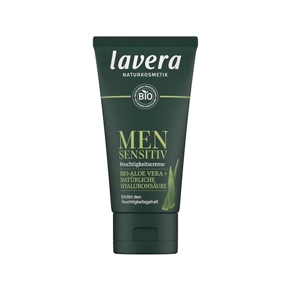 lavera Crème hydratante pour homme sensible - Pour peaux sensibles - Douce et rafraîchissante - Aide à soulager les démangeai