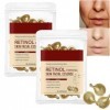 Capsules dessence hydratante raffermissante au rétinol pour le visage et le cou, sérum anti-âge, hydratation intense et rédu ...