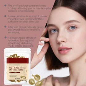 Capsules dessence hydratante raffermissante au rétinol pour le visage et le cou, sérum anti-âge, hydratation intense et rédu ...