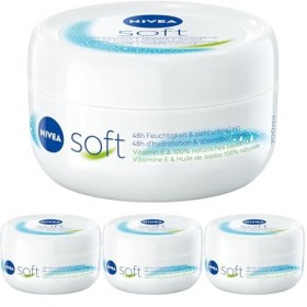 NIVEA Crème hydratante douce et rafraîchissante 200 ml , crème légère avec vitamine E et huile de jojoba 100% naturelle, pén ...