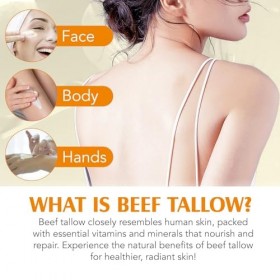 Beef Tallow Skincare - Rindertalg Bio Creme, Rindertalgbalsam zur Hautpflege,Tallow and Honey Balm for Cracked, Rindertalg Bi