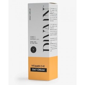 DIVAIN CARE-006 - Crème hydratante de jour formulée avec Vitamine C+E et acide hyaluronique 40ml - Peau douce, hydratée et éc