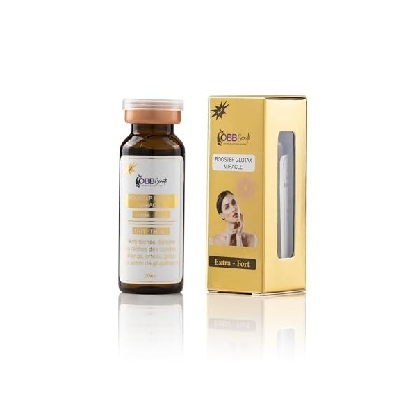 OBB Beauté – Booster GLUTAX MIRACLE Extra-Fort 20ml – Soin Anti-Taches Glutathion – Zones ciblées coudes, genoux, phalanges