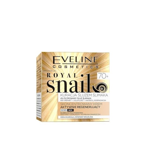 Eveline Cosmetics Crème Concentrée Régénératrice Active 70+ Royal Sna - Lissage des Rides, Amélioration de la Densité et du T