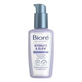 Bioré Hydrate et Glow - Soin hydratant - Contenu : 100 ml - Type de peau : sèche, sensible, déshydratée - Avec de leau de co