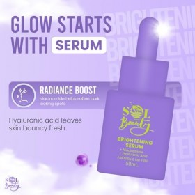 Sol Beauty Sérum Éclat Visage – 50 ml. Sérum visage léger pour un teint lisse, une routine matin et soir simplifiée. Format v