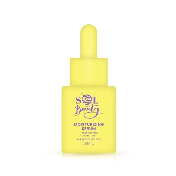 Sol Beauty Sérum hydratant visage Niacinamide Thé vert Soin de la peau, sérum visage léger, application quotidienne pour une 