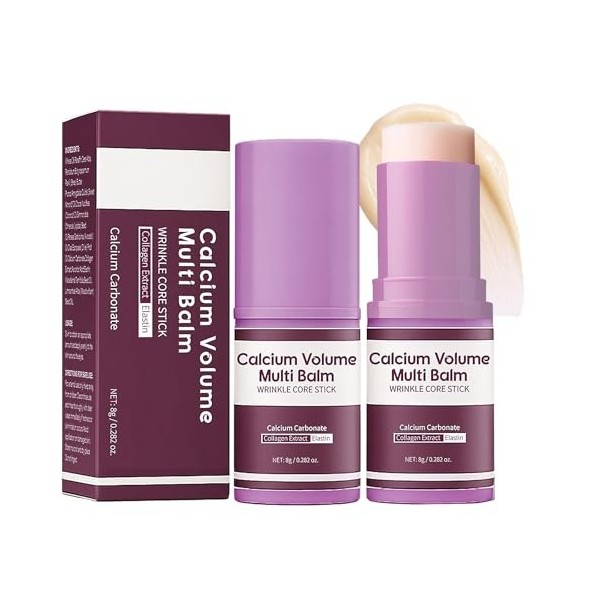 Baume multi-volume de calcium, bâton hydratant au collagène coréen, anti-âge, hydratant, convient pour les yeux, le visage, l