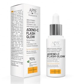 APIS Adeno-C Flash Glow Sérum éclaircissant pour le visage 30 ml avec vitamine C, acide férulique et acide hyaluronique – Soi