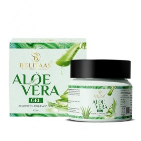 Belitaas Pure Aloe Vera Gel For Face & Hair | Hydrating, Moisturizing, Soothing Skin | Multipurpose Gel - 100 ml