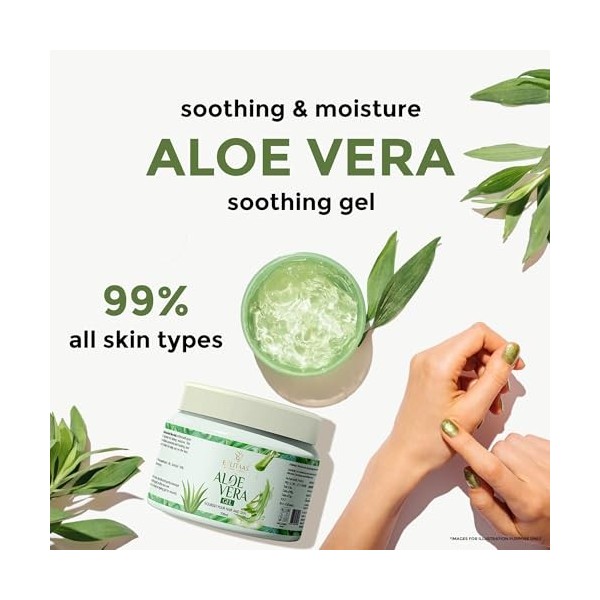 Belitaas Pure Aloe Vera Gel For Face & Hair | Hydrating, Moisturizing, Soothing Skin | Multipurpose Gel - 100 ml