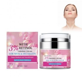 Crème Pour Le Cou à La Rétinol 50g - Anti-âge Raffermissante Pour Le Cou & Décolleté, Lisse Les Rides Et Ridules, Hydratation