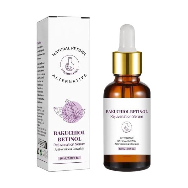 Sérum au rétinol pour le visage, sérum au rétinol Bakuchiol avec acide hyaluronique pour le visage anti-rides, sérum anti-âge