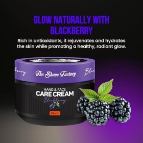 THE SHAVE FACTORY Hand and Face Cream – Blackberry 300ML – Hydratation & Nutrition Profonde – Formule Rapidement Absorbée, No...
