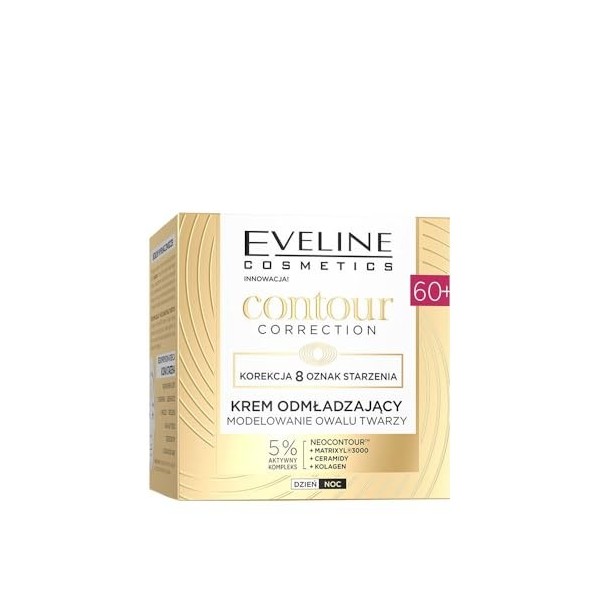Eveline Cosmetics Crème anti-âge pour le visage avec technologie NeoContour – Réduit les rides, raffermit et revitalise la pe