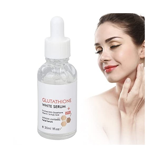 Huiles Essentielles de Soins du Visage, Sérum éclaircissant pour la Peau, Glutathion, Ingrédients Hydratants Sûrs, 30ml