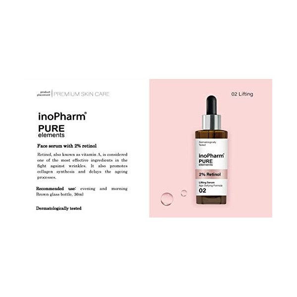 inoPharm Pure Elements Lifting Sérum facial 2 % rétinol 30 ml