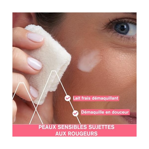 Uriage Roseliane Nettoyant Visage Anti-Rougeurs à lHuile de Mauve, Calendula, Rose & Noyau dAbricot - Lait Frais Démaquilla