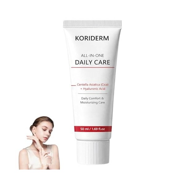 Koriderm Time Reverse Cream All-In-One , 2026 Koriderm Centella Creme Hydratante & Hyaluronic Acid, Soins de la Peau Pour un ...
