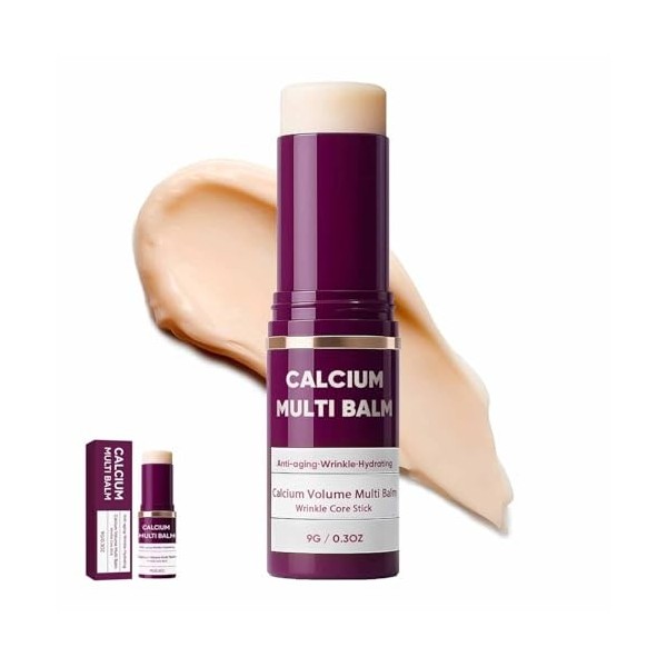 Baume Multi-Usage Calcium Volume,Stick Hydratant au Collagène Coréen,Anti-Rides Avancé Stick Core,Crème Réparatrice et Hydrat...