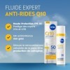 NIVEA Q10 Anti-Rides Expert - Fluide Anti-UV Quotidien FPS 50 - Soin Visage Combleur De Rides - Haute Protection UVA/UVB - 12...