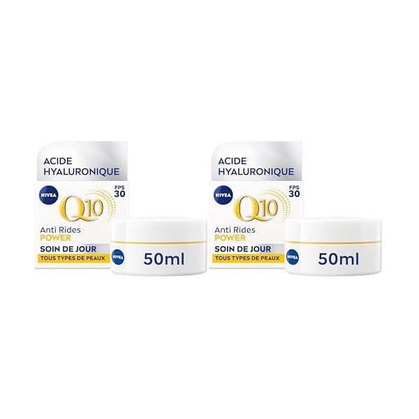 NIVEA Q10 Anti-Rides Expert - Fluide Anti-UV Quotidien FPS 50 - Soin Visage Combleur De Rides - Haute Protection UVA/UVB - 12...