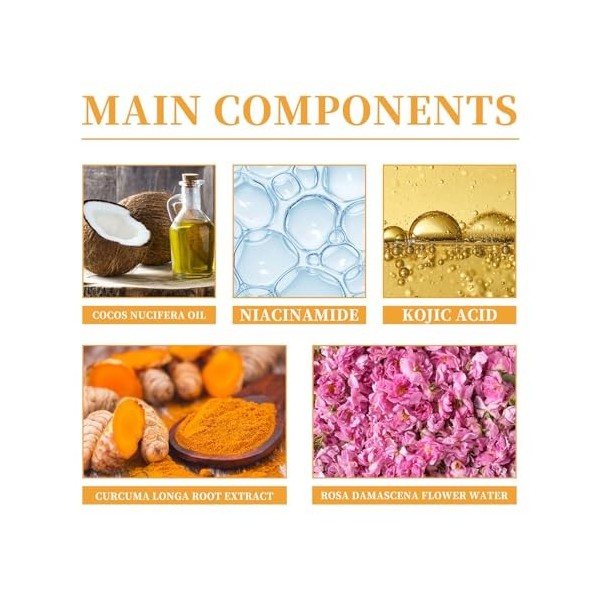 Dyceittdia 2pcs Nettoyant pour le Visage au Curcuma, Mousse Nettoyante au Curcuma, Nettoie la peau du Visage en Profondeur, R