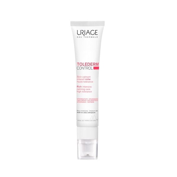 Uriage Tolederm Crème Apaisante Visage Riche - Peau Intolérante, Sensible, Sèche - Apaise, Nourrit, Hydrate - Formule Minimal