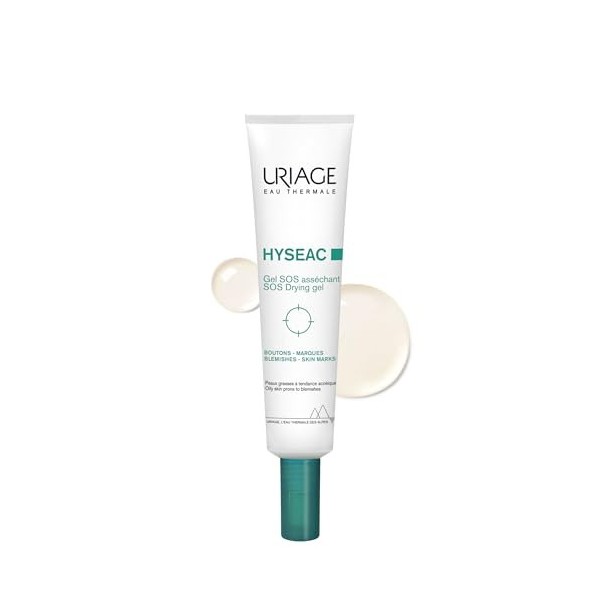 Uriage Hyseac Gel SOS Asséchant - 5,7% dAHA et de BHA - Assèche, Purifie - Réduit les Boutons, Imperfections - Efficacité Vi