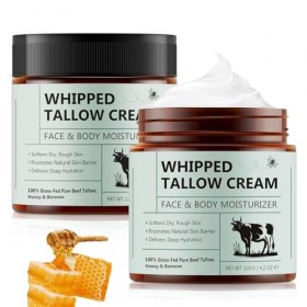 Baume au miel de suif de bœuf pour soins de la peau, 120 g de suif de bœuf pour le visage et le corps, baume de suif bio nour