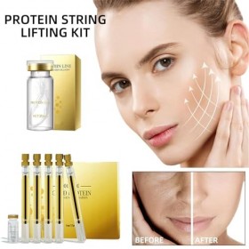 Pemarlis Instalift Kit de levage de fils protéinés,Sérum pour le visage doré,fil de protéine soluble et combinaison dessence