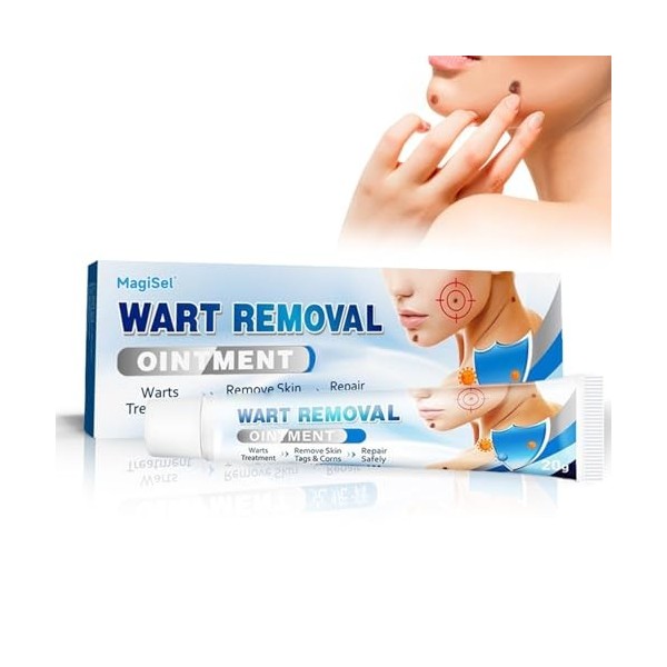 Crème Anti-Verrues, Crème Délimination Instantanée Des Verrues, Wart Removal Cream, Pour Les Types De Peau, 20g