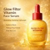 Sérum visage Glow Filter Vitamin, sérum facial illuminateur pour une peau éclatante, sérum hydratant léger idéal comme base d...