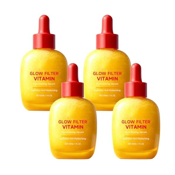 Sérum visage Glow Filter Vitamin, sérum facial illuminateur pour une peau éclatante, sérum hydratant léger idéal comme base d...