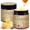 Crème Tallow au Suif de Bœuf avec Miel & Huile d’Encens - Crème Fouettée Naturelle Visage & Corps pour Peau Sèche et Sensible...