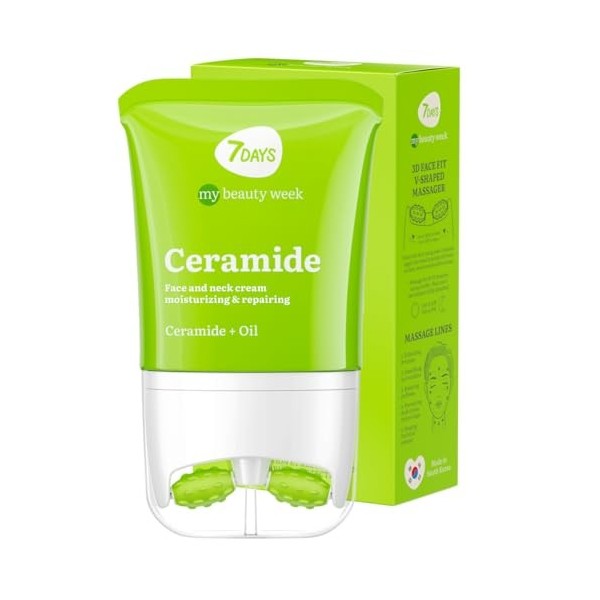 7Days Crème Visage aux Peptides + Masseur pour Rajeunissement, Lifting et Hydratation | Raffermit, lisse les rides, antioxyda...