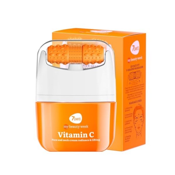 7Days Crème Visage aux Peptides + Masseur pour Rajeunissement, Lifting et Hydratation | Raffermit, lisse les rides, antioxyda...