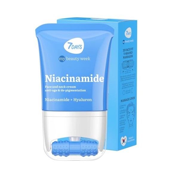 7Days Crème Visage aux Peptides + Masseur pour Rajeunissement, Lifting et Hydratation | Raffermit, lisse les rides, antioxyda...